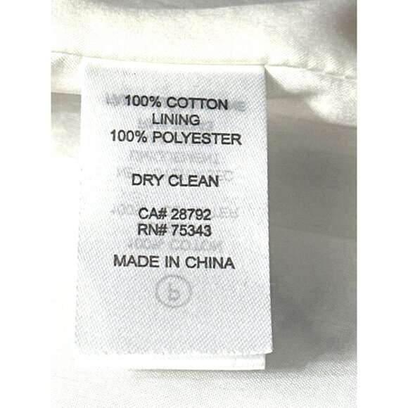 Adrienne Vittadini Small Woven Cotton Fringe Tweed Zip Jacket Blue White New Tag - Picture 11 of 16